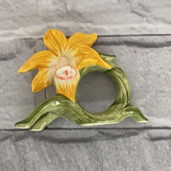 Vintage FF ceramic porcelain napkins rings set of 4 - Picture 6 of 11